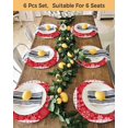 thumbnail image 4 of 15 Inch Round Placemats Set of 6, Christmas Snowflakes Non Slip Heat Insulation PP Table Mats, Red Xmas Winter Vintage Washable Place Mats for Kitchen Dining Party Table Decor, 4 of 7