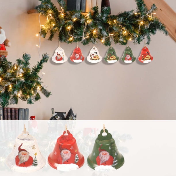 Fiudx Navidad Campanas De Hierro forjado, Decoración Navideña, Colgante, Decoraciones Para Árboles De Navidad, Campanas De Muñeco De Nieve Antiguas, Accesorios Navideños Colgantes