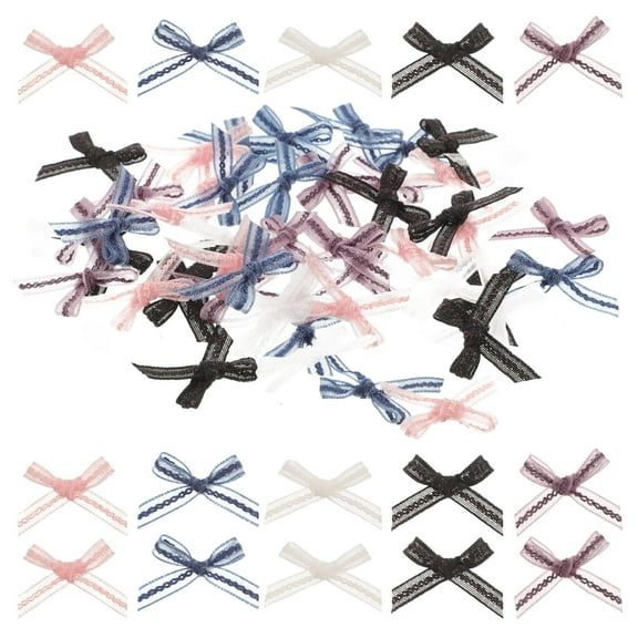 NIAIZEK 50Pcs Tiny Yarn Bowknot Charms Assorted Color for Craft Making Hair Rope and Accessories