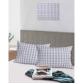 thumbnail image 5 of Purple Pillow Covers Standard Size 2 Pack, Grid Checkered Plaid Gingham Lattice Trellis Soft Bed Throw Pillowcases Breathable Cooling Long Lumbar Body Pillow Sham Cover for Bed Sofa 20''x26'', 5 of 7