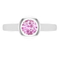 thumbnail image 2 of Dazzlingrock Collection 5mm Round Pink Sapphire Solitaire Engagement Ring for Women (Color Pink, Clarity Highly Included) in 18K White Gold, Size 8.5, 2 of 5