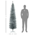 thumbnail image 7 of Spaco 7FT Decorated Christmas Tree, Pencil Christmas Tree with 499 Realistic Branch Tips and Plastic Stand, Christmas Tree for Indoor Holiday Decoration, Silver, 7 of 7