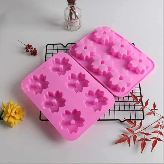 Miayilima Cake Mould Cherry Blossoms Silicone Mould Fondant Cake Cookie Decorating Mould Cake Tools,1X Cake Mold
