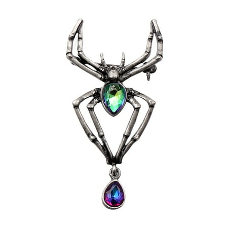 - HiCoup Halloween Vintage Jewelry Decor Lapel Badge Rhinestone Inlaid Spider Brooch Pin