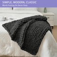 thumbnail image 3 of Chunky Knit Blanket Throw x Hand Knitted Chenille Throw Blanket Small Soft Thick Yarn Cable Knit Blanket Cute Rope Knot Crochet Throw Blankets for Couch Bed Sofa (Light ), 3 of 7