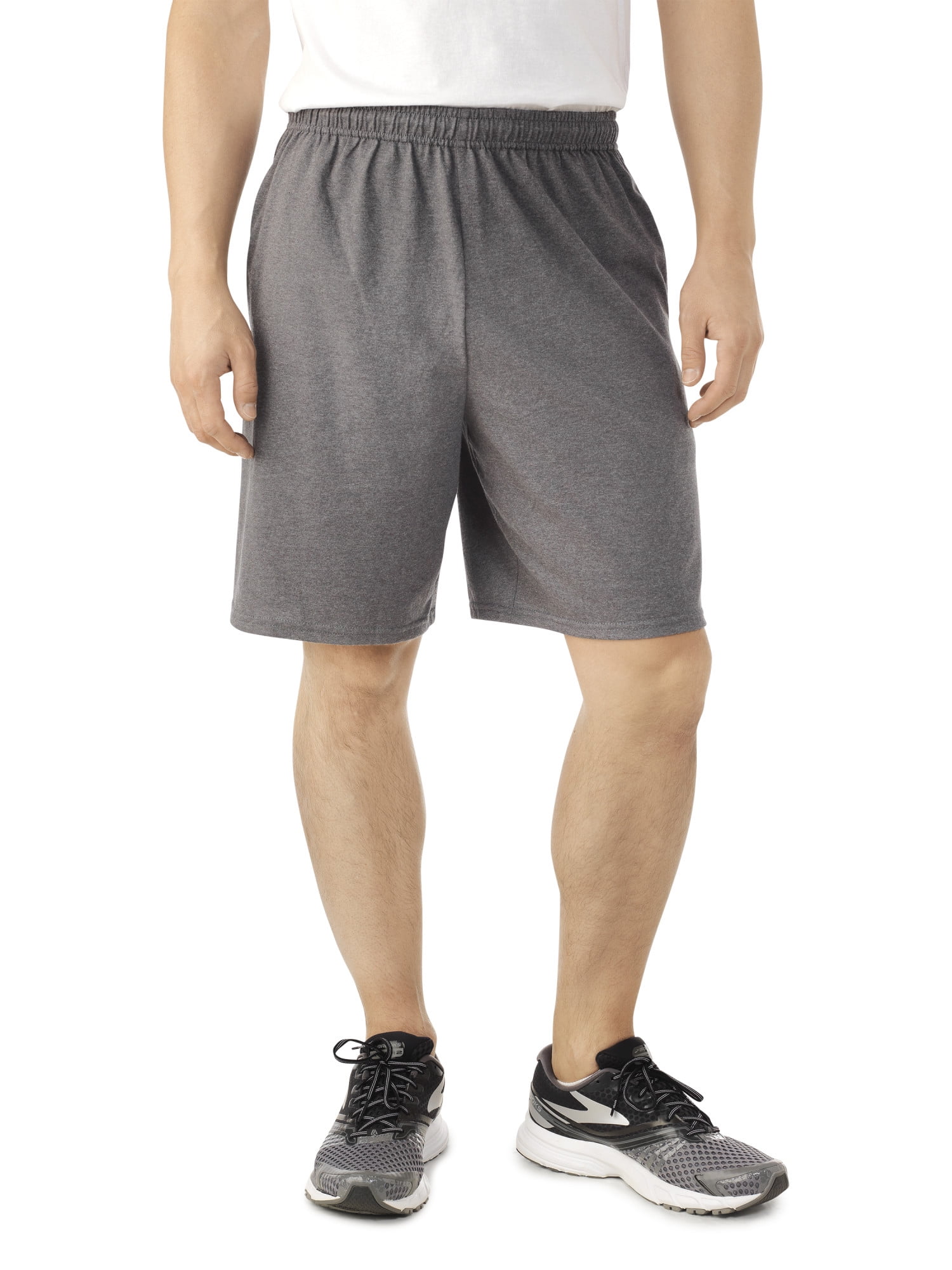 fruit of the loom men's platinum jersey shorts with side pockets