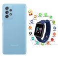 thumbnail image 1 of Samsung Galaxy A52 128 Gb Azul Sorprendente 6 Gb Ram + Smartwatch 116 Plus Monitor De Ritmo Cardiaco Deportes de regalo Samsung Samsung Galaxy A52-Azul + Smartwatch, 1 of 1