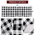 thumbnail image 4 of Bedliving Black White Buffalo Check Window Valance for Kitchen Bathroom Laundry Room, 54 x 18 Inch Rod Pocket Short Curtain, 1 Panel, 4 of 9