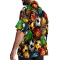 thumbnail image 3 of Football Men's Short Sleeve Button Down Casual Poplin Shirts for Summer Beach, Printed Design - Unisex, 3 of 6