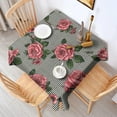 thumbnail image 2 of Pioneer Flower Floral Print Pattern Square Tablecloth,Waterproof Square Table Cover,Wipeable Spillproof Washable Table Cover for Home Kitchen Party Decor 42"X42"(107x107cm), 2 of 6