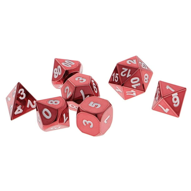 7 dados poliédricos de aleación para juegos de rol con caja rojo