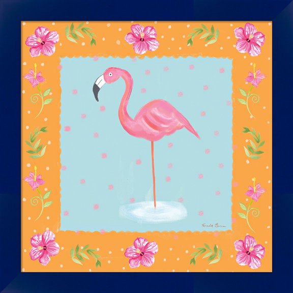 Great Art Now Flamingo Dance IV by Farida Zaman, Framed Wall Art, 14W x 14H
