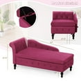 thumbnail image 4 of ACMEASE Chaise Lounge Chair Indoor Kids Modern Tufted Right Armrest Velvet Lumbar, Fuchsia, 4 of 7
