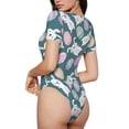 thumbnail image 4 of Uemuo Cute Rabbit Easter Pattern Women's One Piece Short Sleeve Swimsuit Rash Guard Surfing Modest Quick-drying Swimsuit Beach Essentials-XX-Large, 4 of 9