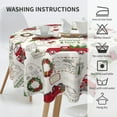 thumbnail image 6 of Christmas Round Tablecloth 60 Inch Red Truck Table Cloth Christmas Tree Vintage Polyester Table Cover Holiday Decorative for Christmas Winter Holiday Kitchen Party Indoor and Outdoor, 6 of 6