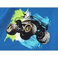 thumbnail image 2 of FOSTKU Blue Crewneck T-Shirt for Boys - Soft Long Sleeve Vibrant Monster Truck Graphic Tee Size 8, 2 of 6