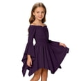 thumbnail image 3 of Girls Casual off Shoulder Ruffled Dresses Pirate Dress Pirate Halloween Cosplay Girl for Halloween Size 3-11 Years, 3 of 5