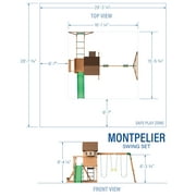 Backyard Discovery Montpelier Cedar Wood Swing Set, Slide, Clubhouse, Monkey Bars