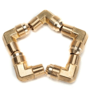 LTWFITTING Brass Flare3/8" OD x 1/4" Male NPT 90 Degree Elbow Tube Fitting (pack of 5)