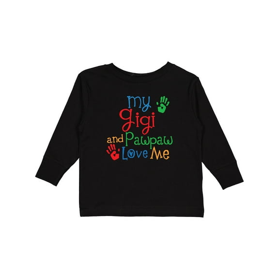 Inktastic My Gigi and Pawpaw Love Me Boys or Girls Long Sleeve Toddler T-Shirt