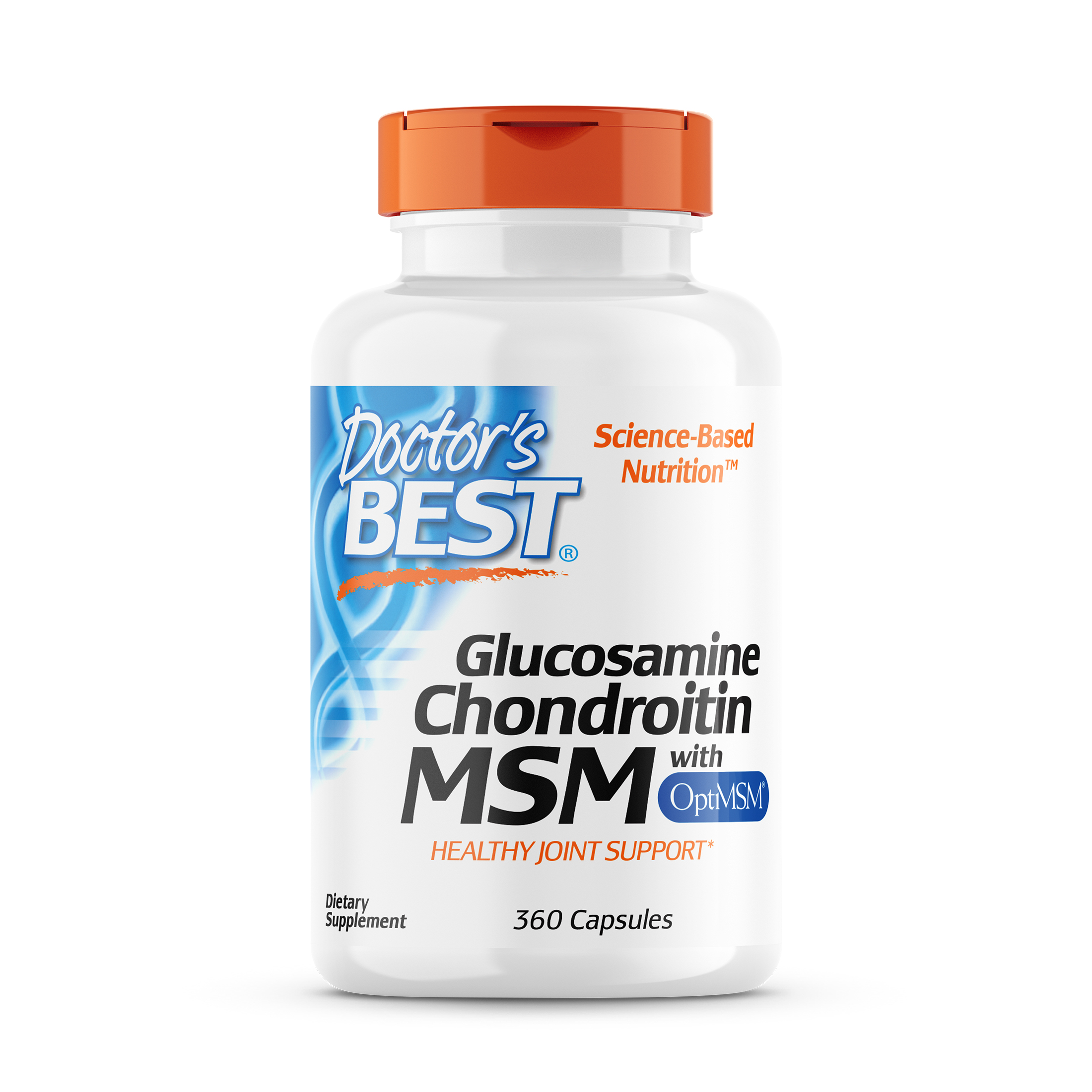 Doctor's Best Glucosamine Chondroitin MSM with OptiMSM Capsules, 360 Ct