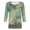 thumbnail image 4 of Dyegold 3/4 Sleeve Tops For Women Summer Round Neck Dressy Casual Vintage Floral Print Shirts Plus Size Trendy Blouses Tunic, 4 of 5