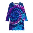 thumbnail image 5 of Odeerbi Niñas Tie-Dye Vestido Skater Primavera Ballet Vestidos Acampanados Swing Vestido de Manga Larga A Line Vestido Twirly Escuela Recital Cuello Redondo Vestido de Manga Larga, 5 of 5
