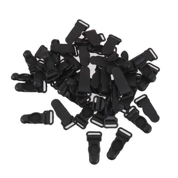 4x50pcs Clips De Cinturón De Liguero De Plástico Para Mujer Empu?aduras De Ganchos Negro Sunnimix Clip de liga