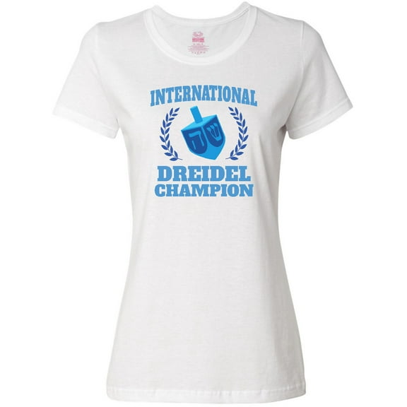 Inktastic Dreidel Champion Hanukkah with Blue Laurels Women's T-Shirt