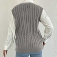 thumbnail image 7 of Kilaqueen Cardigan Sweaters for Women Sleeveless Button Down V Neck Chunky Cable Knit Vest Tops 2025 Fashion Classic Warm Sweaters, 7 of 7