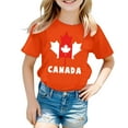 thumbnail image 4 of GDREDA Canada T-Shirts à Imprimé Drapeau Canada Day T-Shirt à Manches Courtes pour Filles T-Shirt d'Été à Col Rond Coupe Décontractée T-Shirts Basiques, 4 of 4