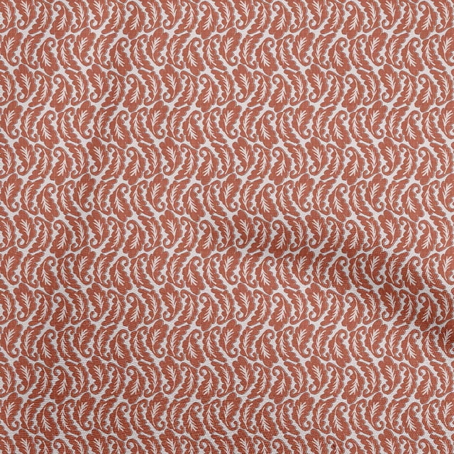 oneOone Rayon Orange Fabric Asian Block Sewing Material Print Fabric By The Yard 56 Inch Wide
