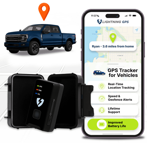 Lightning GPS GL300 Car Tracker Device for Vehicles w/Magnetic Case – Hidden GPS Tracker for Fleet Security, Long Range Vehicle Tracking, Discreet, Ideal for Cars and Trailers, Subscription Required
