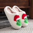 thumbnail image 6 of Grinch Christmas Slippers for Women Men,Cute Plush House Slippers,Cozy Indoor Outdoor Slip-On Shoes,Grinch Movie Themed Gift for Fans(8-9Women/7-8Men), 6 of 9