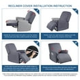 thumbnail image 5 of KINCAM Recliner Chair Slipcovers, 3 Pieces Stretch Recliner Couch Covers Reclining Sofa Slipcover, Light Gray, 5 of 11