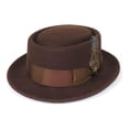 thumbnail image 3 of Mens Bruno Capelo Dress Hat Australian Wool Crushable Pork Pie Jazz PP101 Brown, 3 of 4