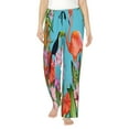 thumbnail image 1 of Balery Tropical Jungle Flamingo Pantalones de pijama para mujer, pijamas ultraligeros, pantalones de estar por casa-Large, 1 of 6