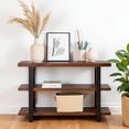thumbnail image 3 of Alaterre Furniture Pomona 48" Solid Pine Wood Media Console Table with Metal Legs, Rustic Industrial, 3 of 15