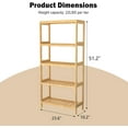 thumbnail image 3 of kinbor 5-Tier Bamboo Shelf Freestanding - Space-Saving Bathroom Standing Shelf &  Stand, 5 Shelf Bookcase for Kitchen, Living Room, Office (Natural Bamboo, Easy Assembly), 3 of 9