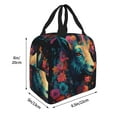 thumbnail image 2 of Yiaed Colorful Flower Goat Print Insulated Lunch Bag Reusable Cute Tote Lunch Box, Leakproof Cooler Lunch Bags for Work Office Travel School Picnic, 2 of 5