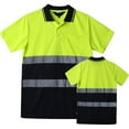 thumbnail image 6 of GOGO Safety Polo Shirt Reflective High Visibility Short Sleeve Pocket Tee-Orange/Navy-S, 6 of 7