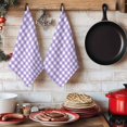 thumbnail image 6 of Purple Kitchen Towels Set of 3, Country French Rustic Buffalo Plaid Modern Art Absorbent Dish Towels for Kitchen, Microfiber Hand Towel, Quick Drying Tea Towel for Cleaning Decorative Dishcloths, 6 of 7