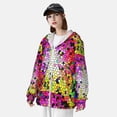 thumbnail image 3 of Fotbe Colorful Tie Dye Stained Glass 3 Chaqueta con Protección Solar UPF 50+ para Hombre y Mujer, Camisa con Capucha y Bolsillos-Small, 3 of 7