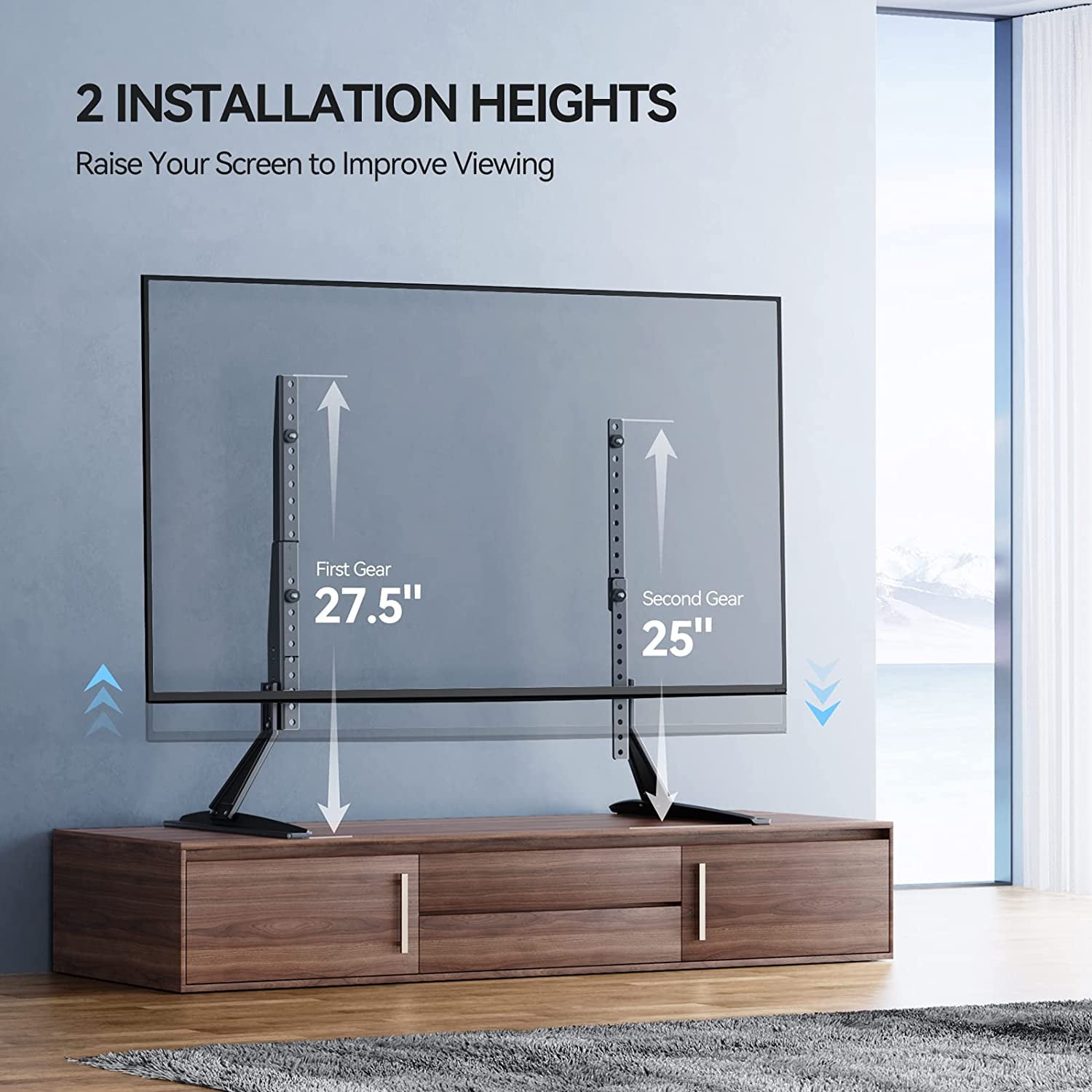 Universal Table Top TV Stand for 22 65 inch Flat Screen, LCD TVs