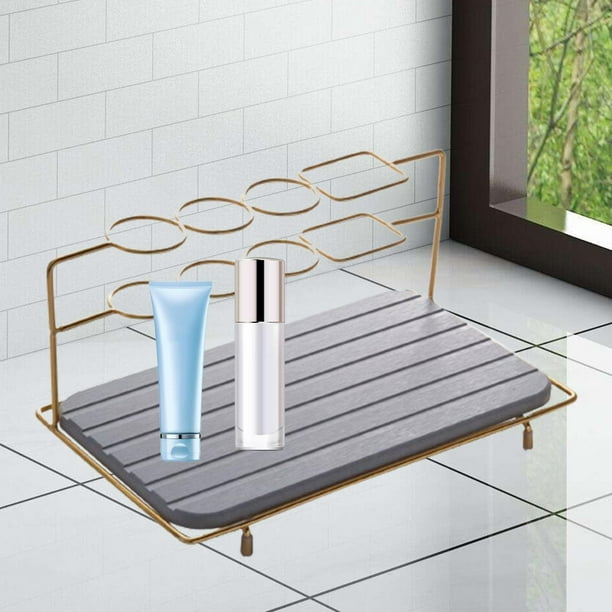 Soporte de acero inoxidable Macarena para cepillos de dientes y pasta dental Gris