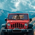 thumbnail image 4 of Psesaysky Cute Chihuahua Car Sun Shade Cover Foldable Car Windshield Sun Shade Block UV Rays Heat Keep Vehicle Cool for Cars SUV Off-road Vehicle Trucks 52.95"x16.14", 4 of 7