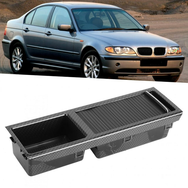 Plateau de Console Centrale, Facile à Installer, Pièces Intérieures Auto Durables, Insert de Rangement pour Voiture, Tiroir en Fibre de Carbone, Compatible avec Voiture Série 3 E46