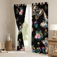 thumbnail image 3 of Homewish Flying Butterflies Curtains Pack of 2 (42x84 Each) for Teens Female Men,Chic Flowers Curtains Blackout,Abstract Gradient Ombre Bedroom Curtains,Breathable Home Decor, 3 of 6