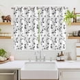 thumbnail image 2 of Gray Botanical Kitchen Curtains 63 Inch Length, Retro Blossom Floral Farmhouse Wildflower Grommet Top Bedroom Living Room Curtains, Light Filtering Cafe Curtain Drapes 2 Panels Set 104''x63'', 2 of 9