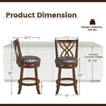 thumbnail image 3 of Costway Set of 2 Swivel Bar Stools Counter Height Dining Pub Chairs with  Rubber Wood Legs, 3 of 10